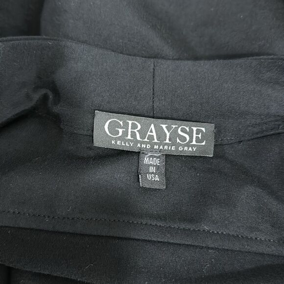 Grayse by Kelly And Marie Gray Black Open Front Cardigan With Gold Studs Size L - Picture 5 of 7